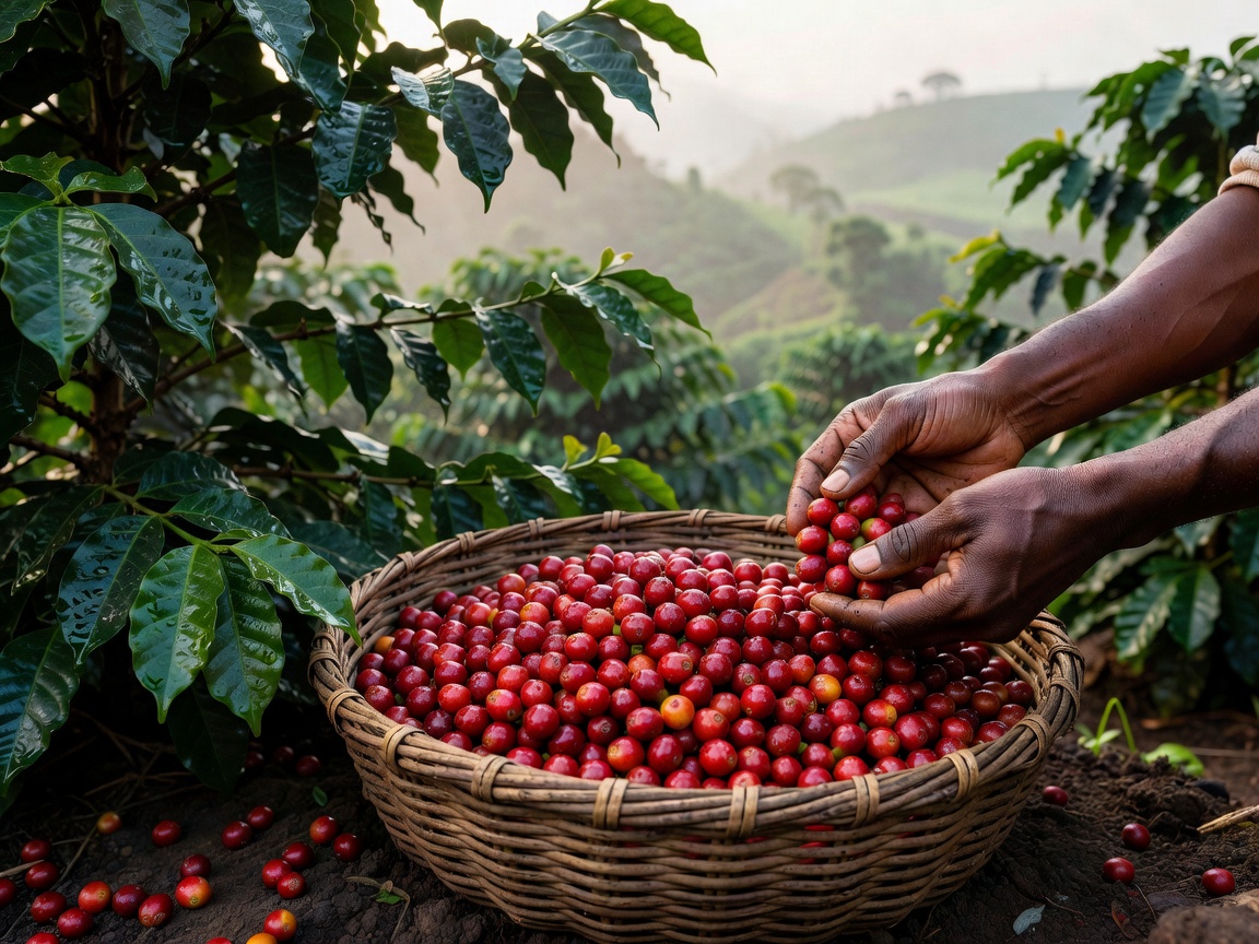 Specialty Green Ethiopian Coffee Cherries Picked Fresh